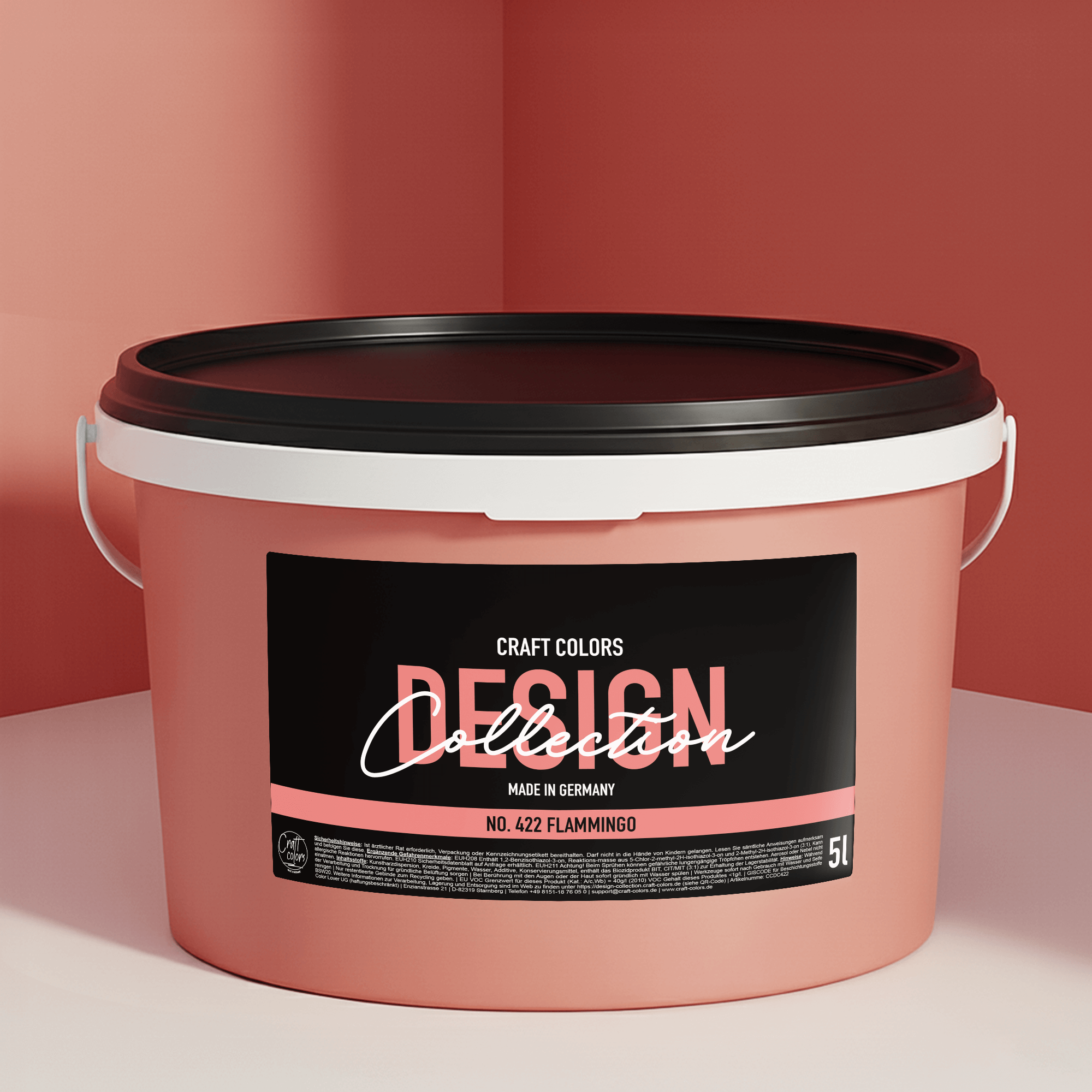 Peinture murale mate Flamingo Coral n° 422 Design Collection 5L