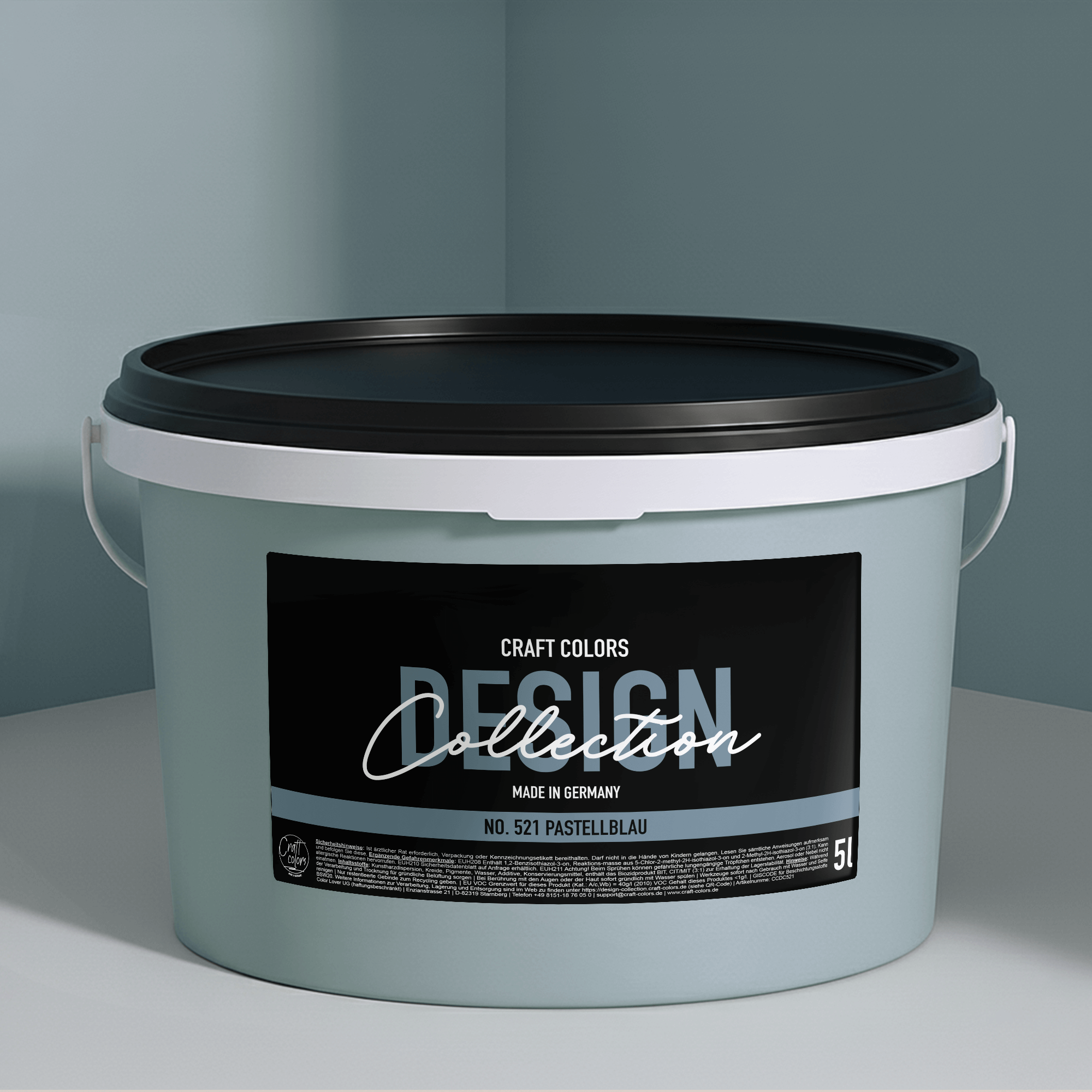 Wandfarbe edelmatt pastell blau No. 521 Design Collection 5L - Craft Colors