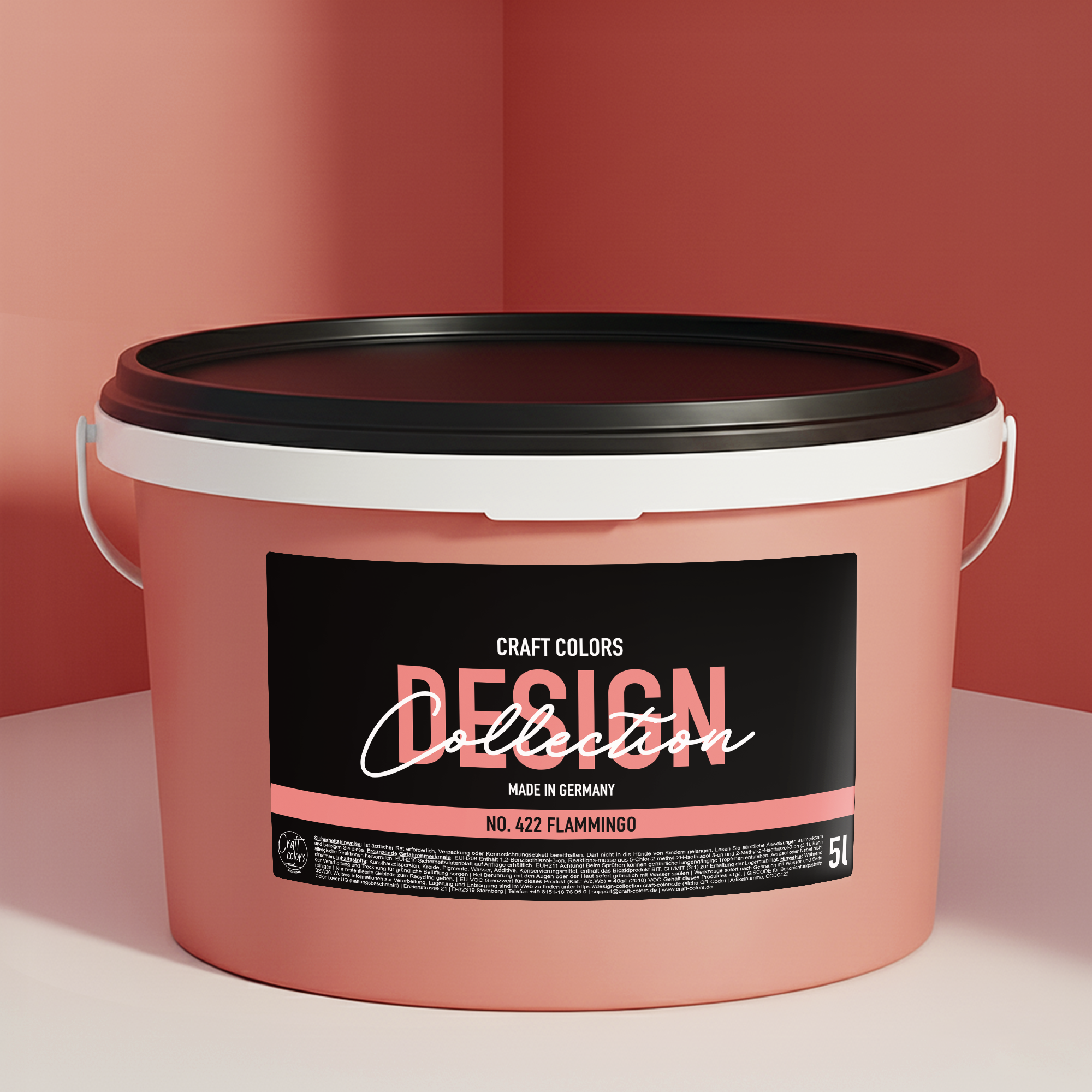 Muurverf mat Flamingo Coral nr. 422 Design Collection 5L